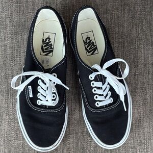 Vans Classic Black Canvas Shoes with White Accents